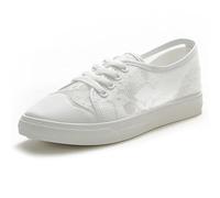 2026 Casual Fashion Women Shoes with Embroidered Design for Daily Wear Comfortable Flat Loafers Ideal for All Seasons Shoes Women Heel Silver, White, 7 UK