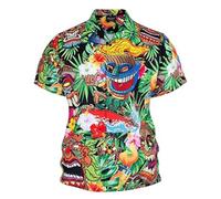 2026 Casual Printed Men's Shirts for Everyday Use, Outdoor Activities and Beach Trips. Comfortable and Stylish Summer Top Men's Shirt Maritime, Green, XL