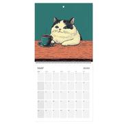 2026 Cat Calendar - Funny Cats Coffee Monthly Calendar January to December 2026 Wall Planner for Office Home School Appointment Planning