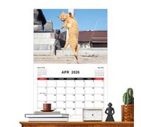 2026 Cat Calendar - Kung Fu Cat Monthly Calendar for Office - Jan - Dec 2026, Planner for Wall Workout Planning Office Scheduling Home Gym