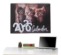 2026 Cat Calendar, Monthly Planner Feline Art, Kitten Wall Datebook, Efficient Planning Tool, Handy To Use, 28x21.5cm, For Friends Family Schedule Home