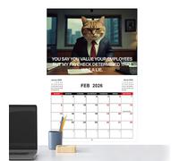 2026 Cat Calendar - Monthly Weekly Planner Calendar | Business Kitten Design Family Planner Organizer for Desk Desktop Kitchen Fridge Living Room Home