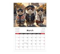 2026 Cat Calendar Wall,Cool Cat Monthly Calendar for Office - Coil Binding, Jan - Dec 2026, Wall Planner for Home Decor Living Room Office School Family Scheduling Planning