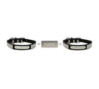 2026 Cat Collars with Shiny Embellishments. Customized Name Tags Stainless Steel Suitable for Small, Medium Large Dogs. (Black, L)
