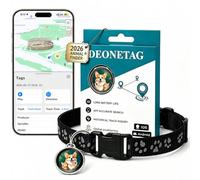 2026 Cat Tracker no Monthly Fee, Mini Cat Tracker Collar (3-Day Location History), Real-Time Location & Anti-Loss Dog Tracker, Waterproof & Adjustable Collar Included, Works with iOS/Android (Black)