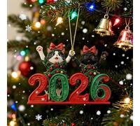 2026 Cat Tree Christmas 2D Ornaments Black Cat Acrylic Decorations,Fun Christmas Decoration Gifts Specially Prepared for Pet Owners,Cute Cats Pendants,for New Year Décor, Gifting