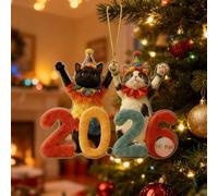 2026 Cat Tree Christmas 2D Ornaments Black Cat Acrylic Decorations,Fun Christmas Decoration Gifts Specially Prepared for Pet Owners,Cute Cats Pendants,for New Year Décor, Gifting