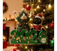 2026 Cat Tree Christmas 2D Ornaments Black Cat Acrylic Decorations,Fun Christmas Decoration Gifts Specially Prepared for Pet Owners,Cute Cats Pendants,for New Year Décor, Gifting