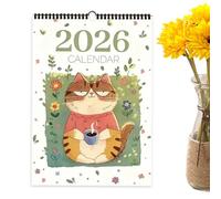 2026 Cat Wall Calendar,Hand Paint School Planner - 12 Months Cat Calendar,for Planning Scheduling Decoration Organization Home Study School