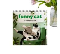 2026 Cats Calendar - Notes Ruled Planner, Reading Newspaper Kitten Artwork | Home Decor Office Classroom Appointment Schedule New Year Christmas Party Favor Organization Use