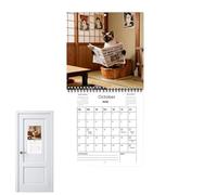 2026 Cats Wall Calendar, Paper Materials Planner | 170G Monthly Schedule Design, This Funny Twelve Month Reading Newspaper Themed Organizer Is The Gift Per
