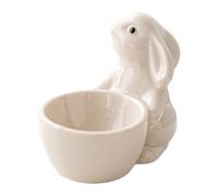 2026 Ceramic Egg Cup in the Shape of an Easter Bunny, Rabbit Statue, Egg Holder, Easter Ice Stand for Hard Boiled Eggs, Breakfast Table, Pot, Bowl (C, 8.5 x 2.7 cm)