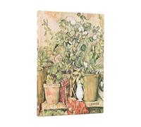 2026 Cezanne's Terracotta Pots and Flowers Mini 12-month Verso Hardcover Flexi Dayplanner 2026 (Elastic Band Closure)