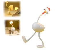 2026 Changeable Shape Funny Chicken Night Light, DIY Poseable Night Lamp, Cute Chicken Nighting Lights, 3 Level Bendable Desk Lamp Decompression Ornaments (White)