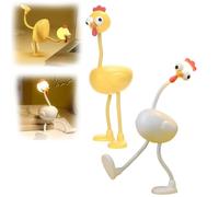 2026 Changeable Shape Funny Chicken Night Light, DIY Poseable Night Lamp, Cute Chicken Nighting Lights, 3 Level Bendable Desk Lamp Decompression Ornaments (Yellow+White)