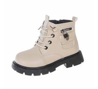 2026 Children's Boots Girls Ankle Boots with Soft Sole | Stylish British Children's Style for Children Aged 2+ | Comfortable, Durable Faux Leather Boots for Everyday Adventures, White, 7 UK Child