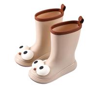 2026 Children's Wellington Boots for Girls, Cute Cartoon Design with Big Eyes, Lightweight, Comfortable, Soft Sole, Perfect for Everyday Rainy Days in Spring, Summer, beige, 1/1.5 UK