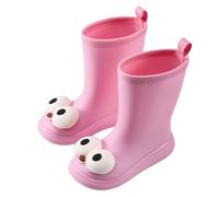 2026 Children's Wellington Boots for Girls, Cute Cartoon Design with Big Eyes, Lightweight, Comfortable, Soft Sole, Perfect for Everyday Rainy Days in Spring, Summer, pink, 13 UK Child