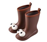 2026 Children's Wellington Boots for Girls, Cute Cartoon Design with Big Eyes, Lightweight, Comfortable, Soft Sole, Perfect for Everyday Rainy Days in Spring, Summer, coffee, 13 UK Child