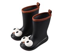 2026 Children's Wellington Boots for Girls, Cute Cartoon Design with Big Eyes, Lightweight, Comfortable, Soft Sole, Perfect for Everyday Rainy Days in Spring, Summer, black, 1/1.5 UK
