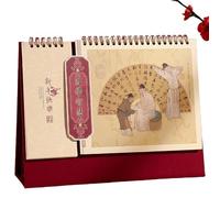 2026 Chinese Desk Calendar New Edition Ancient Style Forbidden City Cultural Calendar with Sticky Notes Creative Desktop Ornament Lunar Year of the Horse Decorations(3)