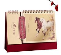 2026 Chinese Desk Calendar New Edition Ancient Style Forbidden City Cultural Calendar with Sticky Notes Creative Desktop Ornament Lunar Year of the Horse Decorations(1)