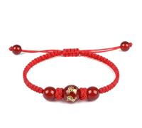 2026 Chinese New Year Beaded Horse Bracelets, Red Adjustable Lunar New Year String Horse Charm Bracelet, Lucky Chinese Zodiac Animal Braided Rope Corded Jewelry Gifts for Women Me (1Pcs)