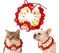 2026 Chinese New Year Neckerchief for Cat dog- Chinese Red Knitted Handmade Warm Decoration - New Year's Scarf - for Party Appearance Festival Garden Photo Winter Indoor Outdoor Daily (Colour-A, L)
