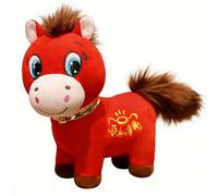 2026 Chinese New Year Plush Horse, Red Smile/Crying Horse Spring Festival Ideal for Home Decor Blessing,Souvenir Mascot for Car Ornaments Home Office Store Restaurant Tabletop Decors