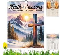 2026 Christian Wall Calendar,12 Monthly Religious Spiritual Scripture Gifts,2026 Religious Bible Scripture Monthly Wall Calender,Multicolor Scenic Nature Landscape Theme for Home Office Wall Decor