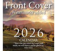 2026 Christian Wall Calendar, King James Bible Verses, 12x24 (Open) Staple Bound, Beautiful Pictures, quality printing and binding.