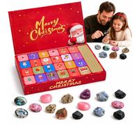 2026 Christmas Advent Calendar Gem Digging Kit with 24 Gemstone Stone | 24 Days Christmas Countdown Kit, Includes Digging Tools,No Duplicate Gems,Christmas Holiday Gift for Kids and Rock Lovers