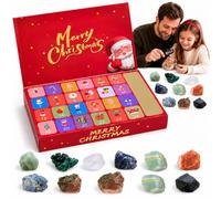 2026 Christmas Advent Calendar Gem Digging Kit with 24 Gemstone Stone | 24 Days Christmas Countdown Kit, Includes Digging Tools,No Duplicate Gems,Christmas Holiday Gift for Kids and Rock Lovers