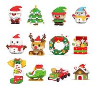2026 Christmas Building Block Decoration Set - Mini Holiday Building Block Models Dolls DIY Decorations Best Gift for Christmas New Year's Day and Everyday Life