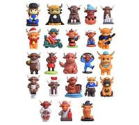 2026 Christmas Calendar Advent 24 Day Cute 3D Cow Figurine Decor