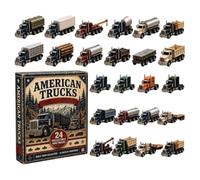 2026 Christmas Countdown Calendar 2D Acrylic 24-Day Fleet Building | Count Down To Christmas Truck-Themed Pendants for Collectors Students Boys Party Tree Wall Mantel