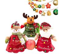 2026 Christmas Plush Gift Bag Novelty 3D Christmas Character Three-Dimensional Gift Packaging Bag Indoor Decorative Ornaments Zipper Suitable for Gift Wrapping and Decoration, the Most Creative Gift