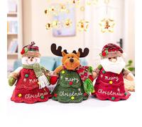 2026 Christmas Plush Gift Bag Novelty 3D Christmas Character Three-Dimensional Gift Packaging Bag Indoor Decorative Ornaments Zipper Suitable for Gift Wrapping and Decoration, the Most Creative Gift