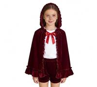 2026 Christmas short cape, Christmas cloak and hat, Santa Claus shawl cape, red Christmas cape, women's and girls' winter coats
