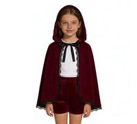 2026 Christmas short cape, Christmas cloak and hat, Santa Claus shawl cape, red Christmas cape, women's and girls' winter coats