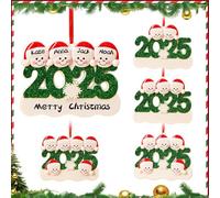 2026 Christmas Snowman Family Decorations, Personalized DIY Resin Christmas Ornaments Tree Hanging Pendant Family of 2,3,4,5,6, Xmas Decor Gifts for Home (Snowman-4)