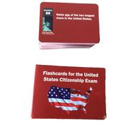 2026 Citizenship Test Flashcards 2024 Preparation Set with 1 Exam Questions Answers for the Official Citizenship Test (Red, One Size)
