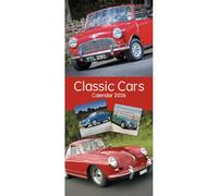 2026 Classic Cars Slim Wall Calendar - Month-to-View Vintage Car Planner with UK Bank Holidays & Notes - 41cm x 16cm Wiro Bound 12-Month Hanging Calendar for Classic Car Fans & Enthusiasts