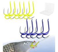 2026 Classic Sharp Double Fishing Hooks, 100c High Carbon Steel Semi-Circular Bend Fish Hooks, Bend Dual Hook Points, Freshwater Saltwater Universal Fishing Hooks For Bass Catfish Carp (10PC-C,7#)
