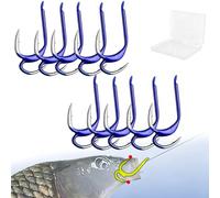 2026 Classic Sharp Double Fishing Hooks, 100c High Carbon Steel Semi-Circular Bend Fish Hooks, Bend Dual Hook Points, Freshwater Saltwater Universal Fishing Hooks For Bass Catfish Carp (10PC-B,10#)