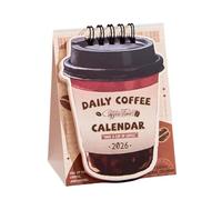 2026 Coffee-Themed Mini Desk Calendar,Coffee Theme Planning Pad,Desktop Ornament,Fun Office Supplies,for Office Home Classroom Fridge Refrigerator