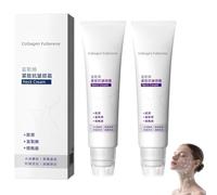 2026 Collagen Neck Upgraded Neckcream - Magec Cream, Magic Collagen Fullerene Neck Cream, Tighten and Lift Firming Neck Cream for Crepey Skin, with Five Rollers, Reduces Wrinkles & Double Chin (2pcs)