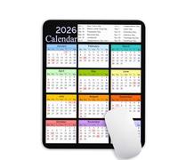 2026 Color Calendar and Holiday Vertical Edition Calendar Mouse pad, Non-Slip Rubber Base Quality Creative Gaming Rectangle Personalized Desk Mouse Pad 9.5 inch x 7.9 inch