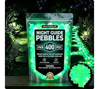 2026 Colorful Glow-in-the-Dark Garden Stones, Night Guide Luminous Pebbles, Rainbow Glow Rocks for Outdoor Landscaping, Walkways, Vases & Fish Tanks Decor (Green, 400PCS)
