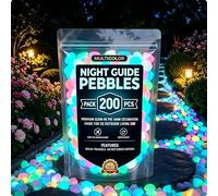 2026 Colorful Glow-in-the-Dark Garden Stones, Night Guide Luminous Pebbles, Rainbow Glow Rocks for Outdoor Landscaping, Walkways, Vases & Fish Tanks Decor (Multi, 200pcs)